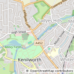 Map of Kenilworth, Warwickshire