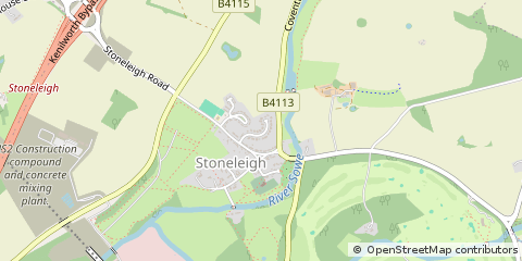 Map of Kenilworth, Warwickshire