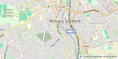 Map of Bishop's Stortford, Hertfordshire