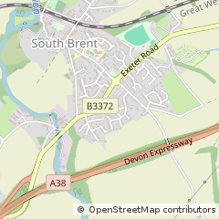 Map of South Brent, Devon