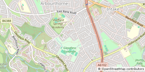 Map of Sheffield, South Yorkshire