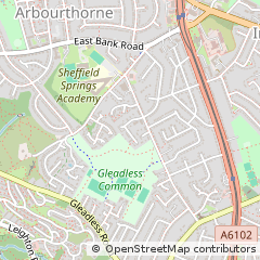Map of Sheffield, South Yorkshire