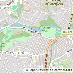 Map of Sheffield, South Yorkshire