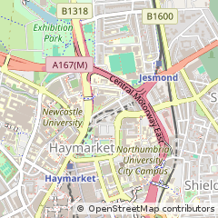 Map of Newcastle Upon Tyne, Tyne and Wear