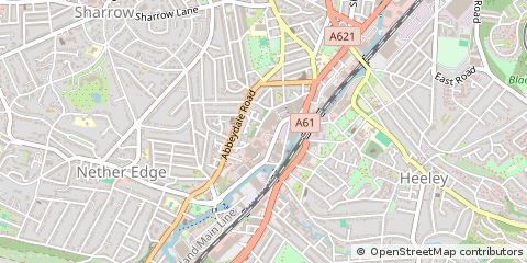 Map of Sheffield, South Yorkshire