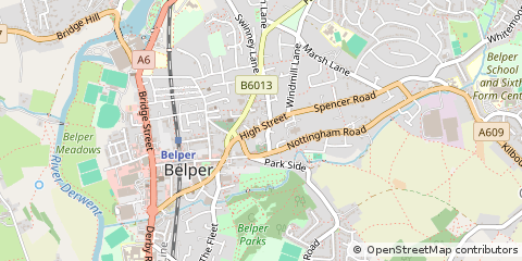 Map of Belper, Derbyshire