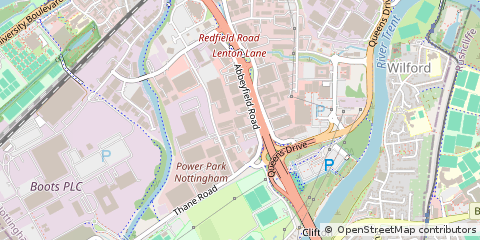 Map of Nottingham, Nottinghamshire