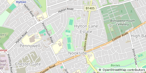 Map of Sunderland, Tyne and Wear