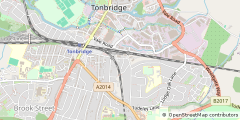 Map of Tonbridge, Kent