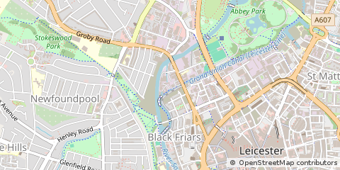 Map of Leicester, Leicestershire