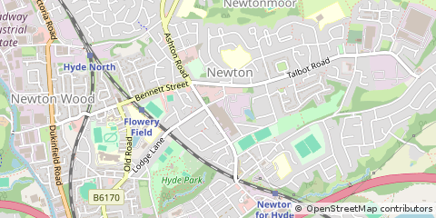Map of Hyde, Cheshire