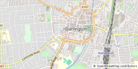 Map of Darlington, County Durham