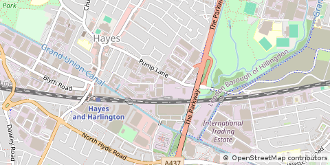 Map of Hayes, Middlesex