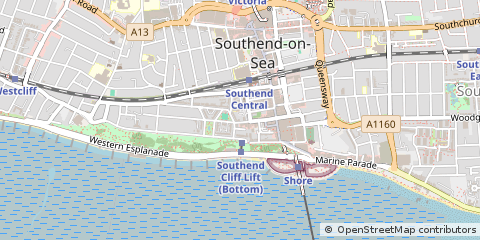 Map of Southend-on-SEA, Essex