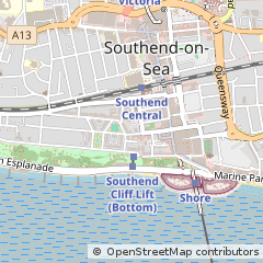 Map of Southend-on-SEA, Essex