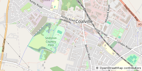 Map of Coalville, Leicestershire