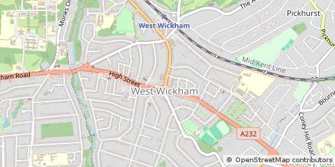 Map of West Wickham, Kent