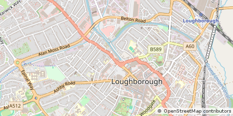 Map of Loughborough, Leicestershire