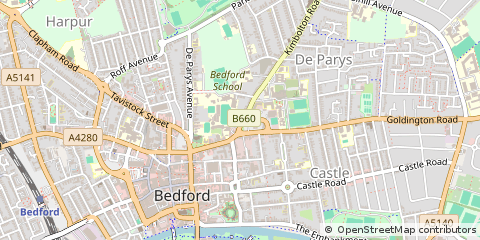 Map of Bedford, Bedfordshire
