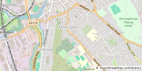 Map of Rotherham, South Yorkshire