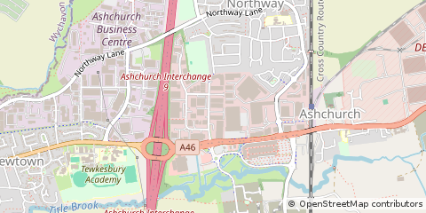 Map of Tewkesbury, Gloucestershire