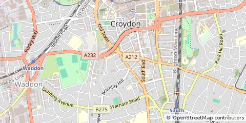 Map of Croydon, England,