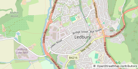 Map of Ledbury, Hereford