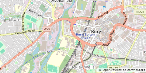 Map of Bury, Greater Manchester