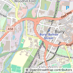 Map of Bury, Greater Manchester