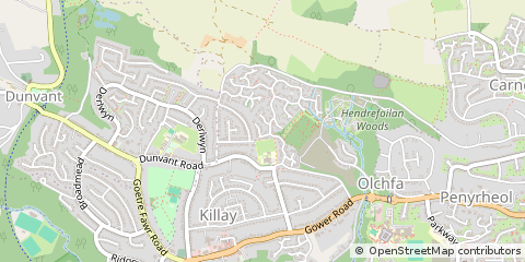 Map of Swansea, West Glamorgan