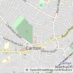 Map of Carlton, Nottingham
