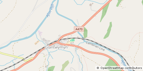 Map of Machynlleth, Powys