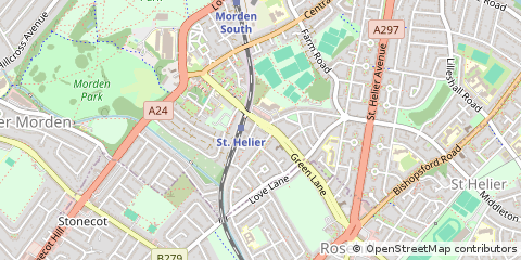 Map of Morden, Surrey