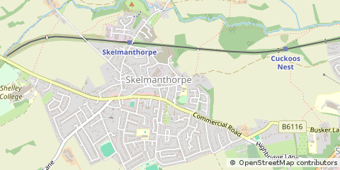 Map of Huddersfield, West Yorkshire