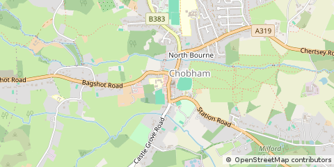 Map of Chobham, Surrey