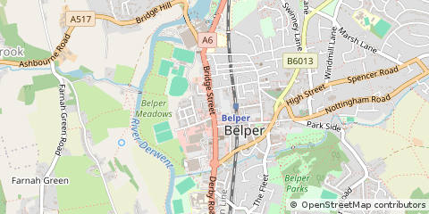 Map of Belper, Derbyshire