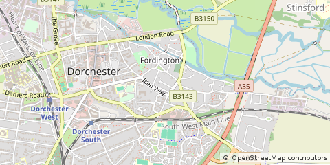 Map of Dorchester, Dorset