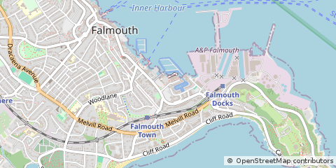 Map of Falmouth, Cornwall