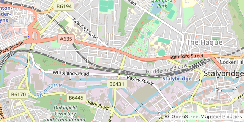 Map of Stalybridge, Cheshire