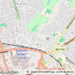 Map of Ashton Under Lyne, Lancashire
