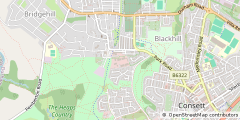 Map of Blackhill Consett, County Durham