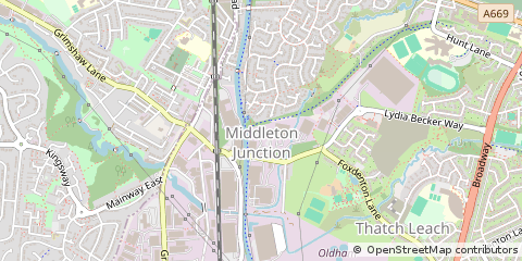 Map of Middleton, Manchester