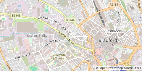 Map of Bradford, West Yorkshire