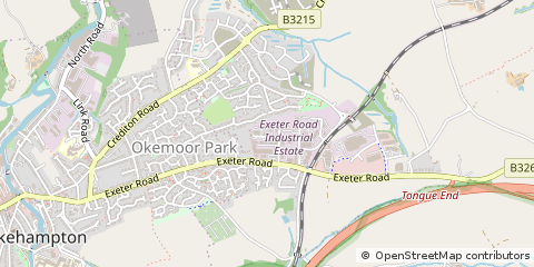 Map of Okehampton, Devon