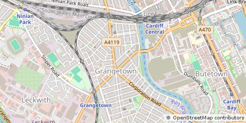 Map of Cardiff, City and County of Cardiff
