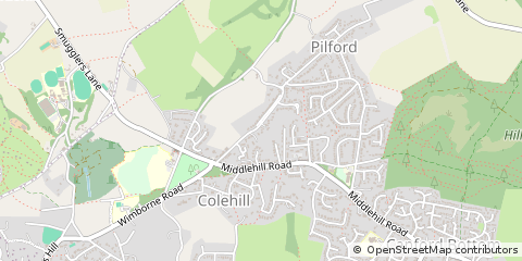 Map of Wimborne, Dorset