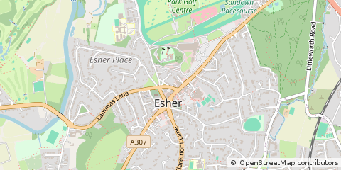 Map of Esher, Surrey