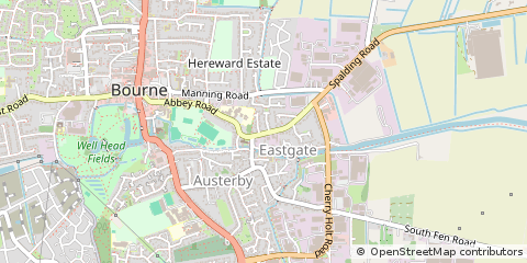 Map of Bourne, Lincolnshire