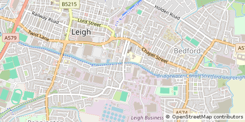 Map of Leigh, Lancashire