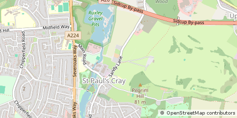 Map of Cray, Orpington, Kent